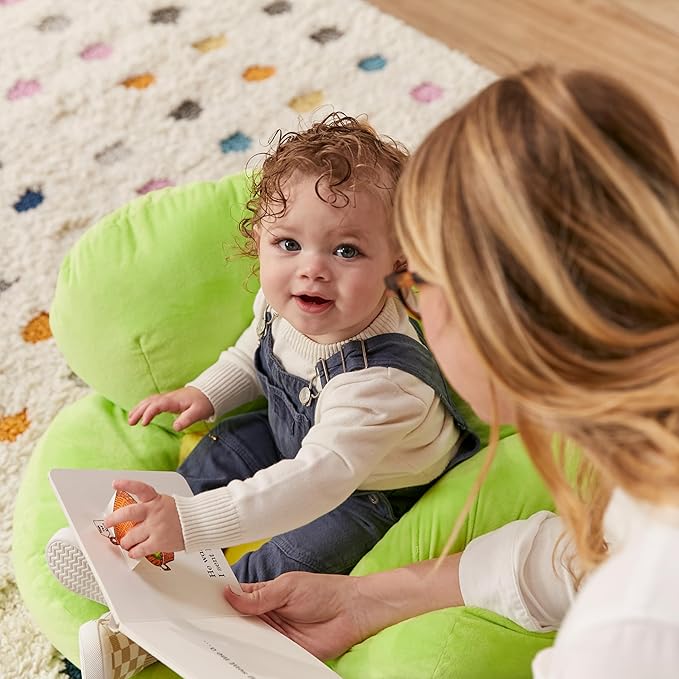 ECR4Kids SoftZone Flower Cozy Cushion Floor Pillow, Bright Green