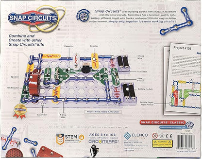 Snap Circuits Classic SC-300 Electronics Exploration Kit | Over 300 Projects | Full Color Manual Parts | STEM Educational Toy for Kids 8+ 2.3 x 13.6 x 19.3 inches