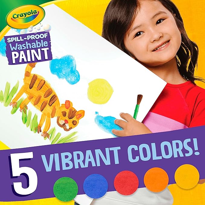 Crayola Spill Proof Paint Set (25ct), Washable Paint for Kids, Kids Craft Supplies, Holiday Gift for Toddlers & Kids, Nontoxic, 3+