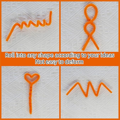 Qirimoi Orange Pipe Cleaners Craft Pipe Cleaners Bulk Pipecleaners Crafts Supplies，200Pcs Orange