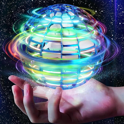 2025 Flying Orb Ball Toy, Galaxy Boomerang Hover Ball Led Lights Mini Drone Globe Hand Controlled Flying Ball Toys Cool Toys Gift for 6 7 8 9 10+ YearOld Boys Girls Teens Outdoor Toys(Blue)