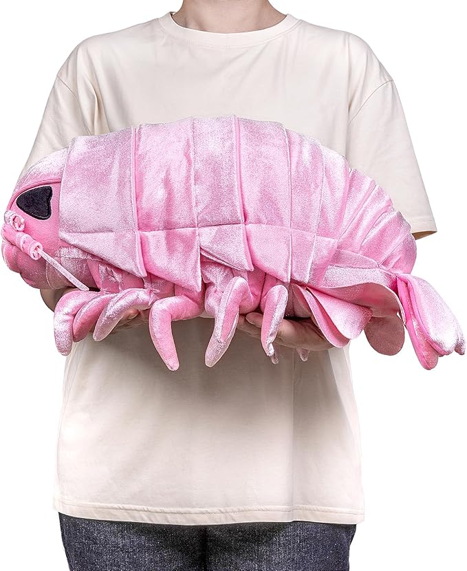ZHONGXIN MADE Large Isopod Plush - Lifelike 20” Pink Isopod Weigted Stuffed Animal, Realistic Bathynomus Giganteus Arthropod Insect Plushie, Soft Crustaceans Animals Toys Model Dolls Gifts for Kids