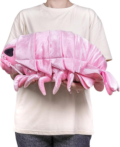 ZHONGXIN MADE Large Isopod Plush - Lifelike 20” Pink Isopod Weigted Stuffed Animal, Realistic Bathynomus Giganteus Arthropod Insect Plushie, Soft Crustaceans Animals Toys Model Dolls Gifts for Kids