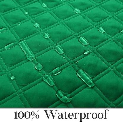 TOMORO Non-Slip Quilted Recliner Cover, 100% Waterproof Recliner Chair Slipcover Furniture Protector with Pockets, Washable Couch Cover with Elastic Straps for Kids and Pets，23 Inch