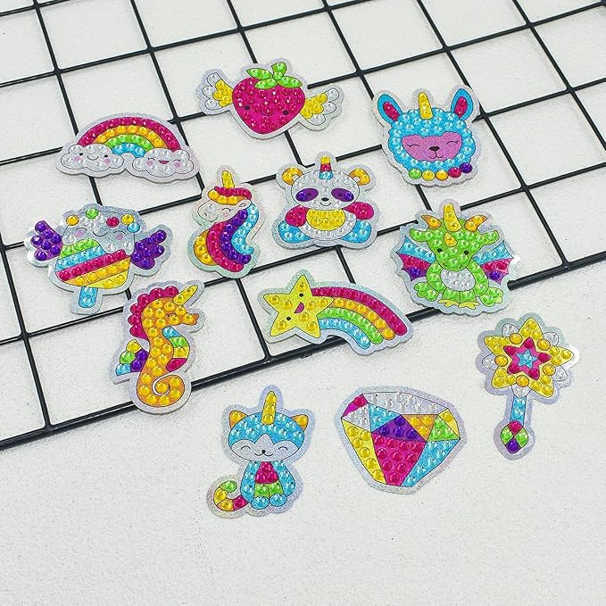 5D Diamond Craft Kits Stickers for Kids,Gem Kids' Paint by Number Kits Mosaic Sticker - Best Gifts for Girls Over Ages 6+ Easy for Kids Beginners