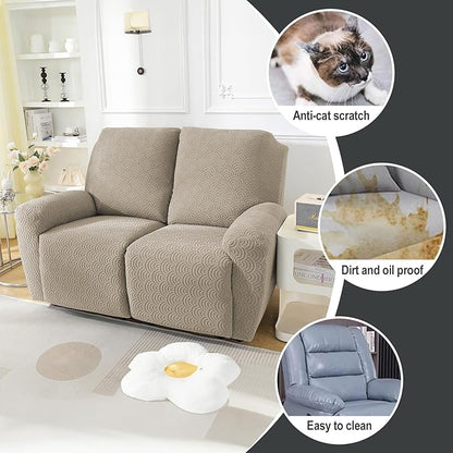 NORTHERN BROTHERS Loveseat Recliner Cover, Reclining Loveseat Covers, Love Seat Recliner Cover, Recliner Sofa Covers 2 Seater, Khaki