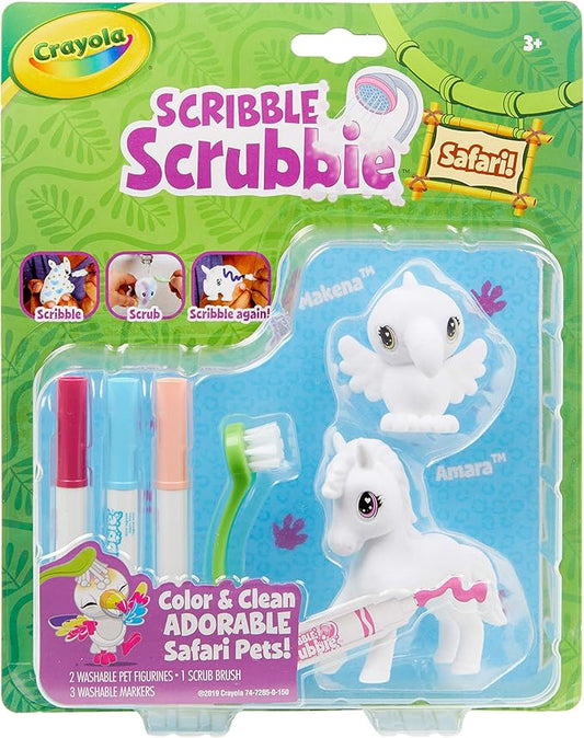 Crayola Scribble Scrubbie Safari 2 Pack Animal Toy Set Age 3+