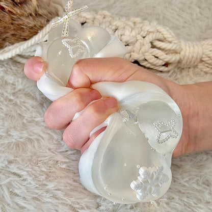 Big Taba Squishy Cat Paw, 5 in Large Paw Squeeze Toy Transparent & Milky White for Stress Relief and Relax, Sticky Squishies Fidget Toys for Party Favors Novelty Things Birthday Gift