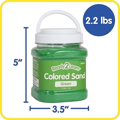 READY 2 LEARN Colored Sand | Green | 2.2 lbs | Play Sand for Kids | Perfect for Arts and Crafts and Sensory Bins