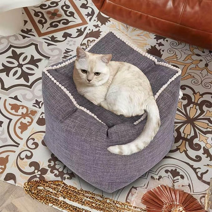 Louis Donné Boho Neutral Decorative Unstuffed Pouf Cover, Poofy Ottomans Foot Rest for Living Room Floor Cushion Footstool Moroccan Tufted for Storage 45x45 Camping (Only Cover) (No Filler)