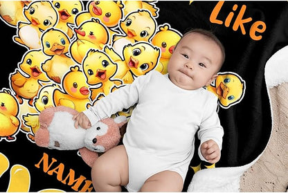 Costom Name Just Really Like Ducks Adult duck Blanket Kids Funny Blanket Suitable for Bedroom bed sofa Crib Couch Chair outdoor All Season Items That Yellow Duck Lovers Will Love 40"x30"for Pets