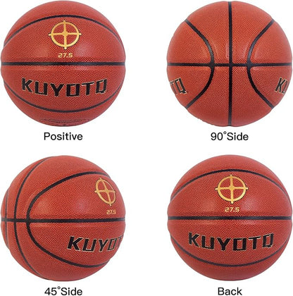 KUYOTQ Kids Toddler Youth Adult Size 3/4/5/6/7 Basketball 22/25.5/27.5/28.5/29.5" Thickened Rubber or Faux Leather Indoor Outdoor Basketball for Boys Girls Womens Mens Basket Ball Gifts
