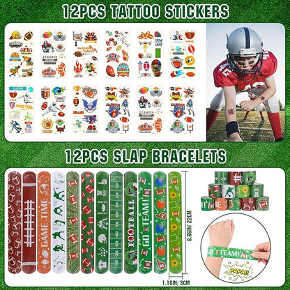 Football Party Favors Football Party Supplies with Football Spinners Mini Football Keychain Sticker Slaps Bracelets Thank You Tags for Football Birthday Decorations Goodie Bag Stuffers Classroom Prize