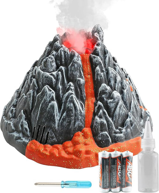 DINOBROS Volcano Toy for Kids 3-5, Mist-spouting Volcano Model with Dinosaur Sounds, Simulated Volcano Gifts for Boys and Girls