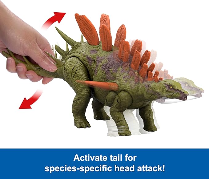 Mattel Jurassic World Dinosaur Toys with Roar Sound & Attack Action, Wild Roar Posable Figure, Physical & Connected Digital Play