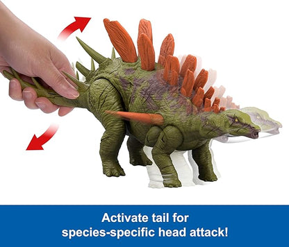 Mattel Jurassic World Dinosaur Toys with Roar Sound & Attack Action, Wild Roar Posable Figure, Physical & Connected Digital Play