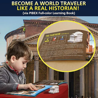 Ancient Wonders Dig Kit, Dig up 6 Mystery Historical Landmarks & 6 Treasure Stones, Famous World History Architecture Toy Archaeology Set, STEM History Gift for Kids Age 6-8-12