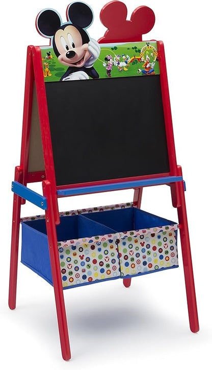 Delta Children Wooden Double-Sided Easel with Storage - Greenguard Gold Certified, Disney Mickey Mouse