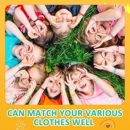 Henoyso 150 Pcs Silicone Shoe Silicone Wristbands Bulk Adjustable Silicone Wristbands 8.3 Inch Cute Colored Rubber Wristbands for Adult DIY Birthday Party Favors, 10 Colors