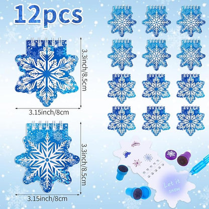 67 Pcs Frozen Party Favors Set, Winter Wonderland Birthday Supplies Party Favors Christmas Gifts for Girls Kids, Snow Theme Gift Set with Pens, Snowflake Gift Bag, Stamps Sticker for Gift