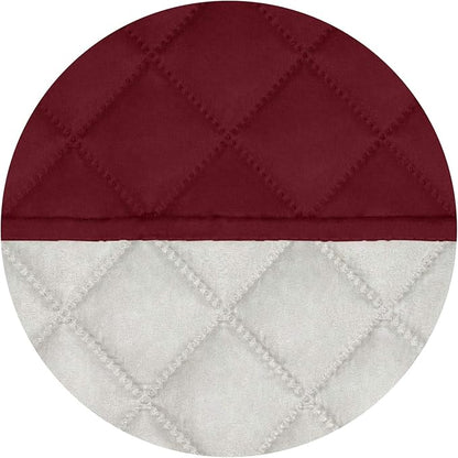 PureFit Reversible Quilted Sofa Cover, Water Resistant Slipcover Furniture Protector, Washable Couch Cover with Non Slip and Elastic Straps for Kids, Dogs, Pets (XX Large, Red/Ivory)