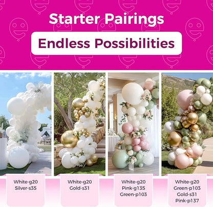 Bezente White Balloons 18 Inch - 30 Pack Large Thick White Balloons Big Round White Latex Balloons for Wedding Bridal Shower Anniversary Birthday Party Decorations