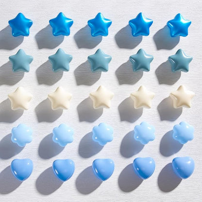 GOGOSO Ball Pits Balls for Toddlers, 100 Stars Hearts Florid Shapes Ball, Flowers Plastics Balls for Bounce House, Pastel Ball for Kids Birthday Party Xmas Friendship Bracelet Banner Decor