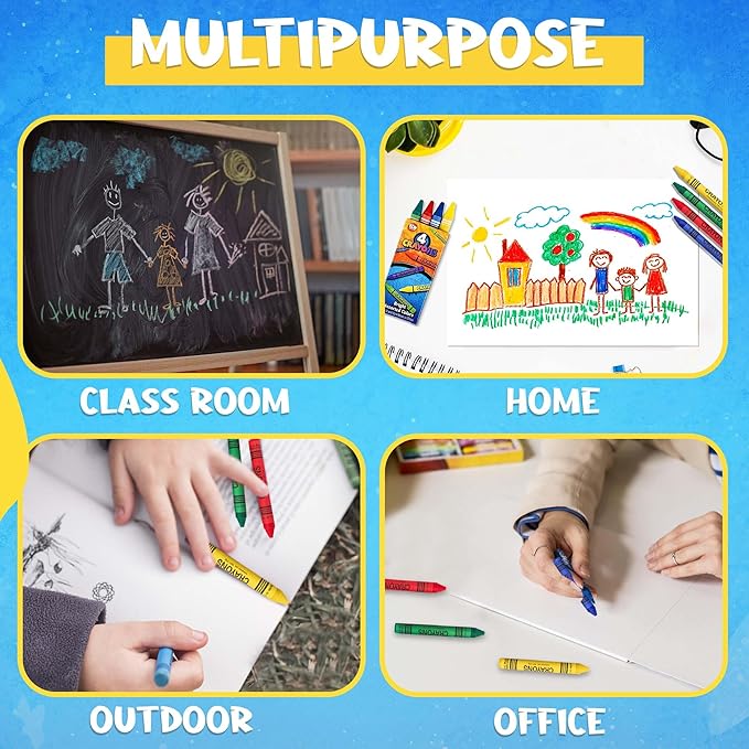 Crayons Bulk Pack Case Of 144 4-Packs, Premium Color Crayons for Kids and Toddlers, Non-Toxic, for Party Favors, Restaurants, Goody Bags, 576 Crayons! (144 Crayon Packs Only)