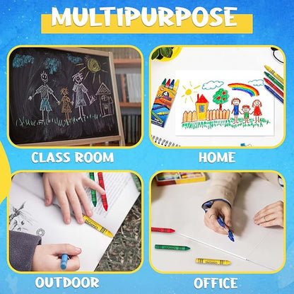 Crayons Bulk Pack Case Of 144 4-Packs, Premium Color Crayons for Kids and Toddlers, Non-Toxic, for Party Favors, Restaurants, Goody Bags, 576 Crayons! (144 Crayon Packs Only)