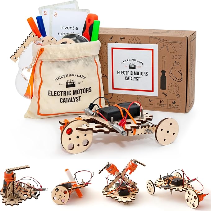 Tinkering Labs STEM Kits for Kids Age 8-10 | Inventors Kids Science Kit, Robot Building, and Engineering with Electricity Circuits | Coolest DIY Toys and Best Birthday Gifts for 10 Year Old Boy Girl