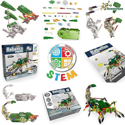 Science4you Scorpiobot Robotics Kit for Kids - Building Robot Toys for Kids 8-12 Year olds, Robot Kit with 161 Pieces, Stem Building Games, Robots for Kids, Gift for 8+ Year Olds Boys and Girls
