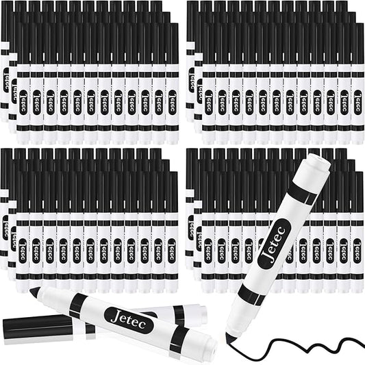 Janlaugh 144 Pcs Black Markers Bulk Washable Markers Set Broad Line Markers Broad Tip Classic Washable Markers for Kids, Teachers, Students, Party Favors, School Supplies, Donations
