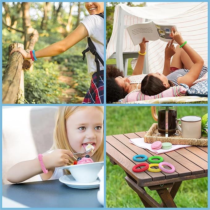 BuggyBands 25 Pack Mosquito Bracelets for Adults & Kids - Natural DEET-Free Bands, Individually Wrapped