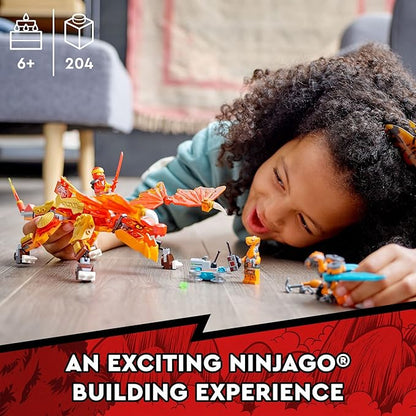 LEGO NINJAGO Kai’s Fire Dragon EVO Toy 71762 for Kids with Cobra & Boa Snake Warrior Figures and Kai Minifigure, Collectible Mission Banner Series