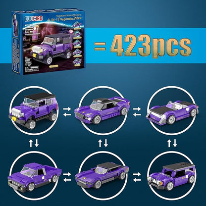 Educiro 6 In1 Speed Champions Car Building Set,Race Car Toy Model Gift for Kids, Girls, and Boys Ages 7-9 (494pcs)