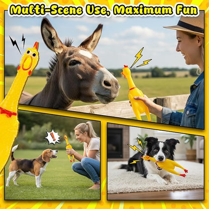 POPLAY 3 PCS Horse Toys, Squeaky Chicken Dog Toys Turkey Ball for Play Horses Play Ball to Reduce Separation Anxiety Noise Maker