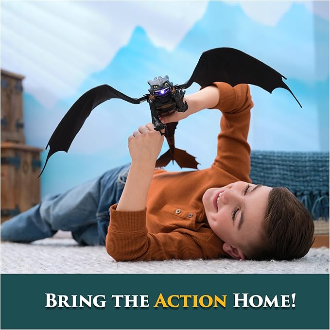 DreamWorks Dragons, How to Train Your Dragon, Ultimate Plasma Blast Toothless, 25” Wings with Lights & Sounds Action Figure, Kids Toys for Boys Ages 4 and up