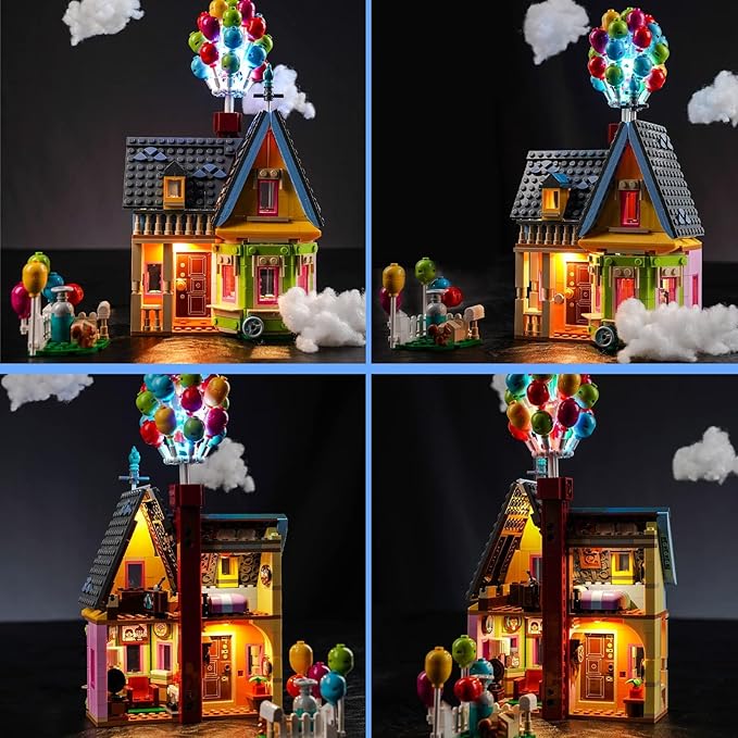 VONADO LED Light Kit Compatible with Lego Pixar ‘Up’ House 43217, DIY Lighting Compatible with Lego Up House 43217 (NO Model), Creative Lights for Up Set (ONLY Lights)