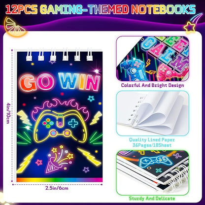Video Game Party Favors Gamer Birthday Supplies Kids Notebook Bags Invisible Ink Pen Silicone Bracelet Stamp Keychain Tattoo Sticker Gaming Game on Party Favors Goodies Bag Stuffer Decorations