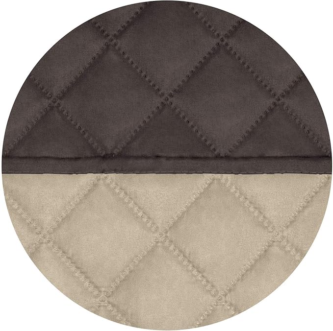 PureFit Reversible Quilted Sofa Cover, Water Resistant Slipcover Furniture Protector, Washable Couch Cover with Non Slip and Elastic Straps for Kids, Dogs, Pets (Oversized Sofa, Chocolate/Beige)
