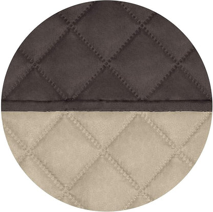 PureFit Reversible Quilted Sofa Cover, Water Resistant Slipcover Furniture Protector, Washable Couch Cover with Non Slip and Elastic Straps for Kids, Dogs, Pets (Small Recliner, Chocolate/Beige)