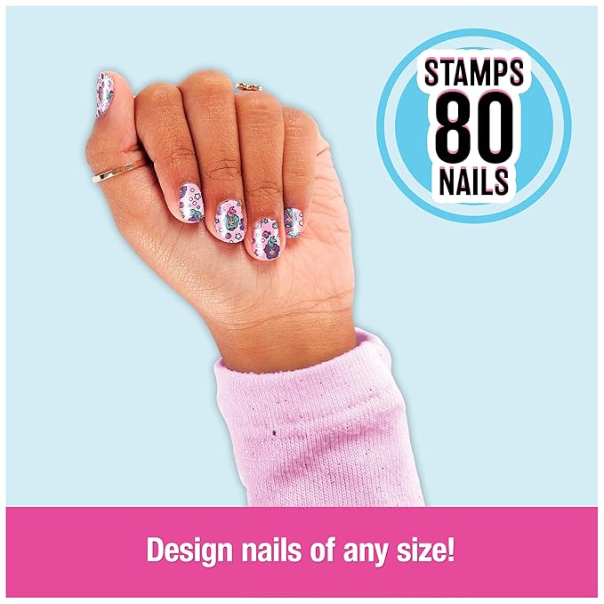 Cool Maker, GO GLAM Nail Kit Refill with Unicorn & Mermaid Designs, Style 80 Nails, Arts and Crafts Kids Toys for Girls Ages 7 and up