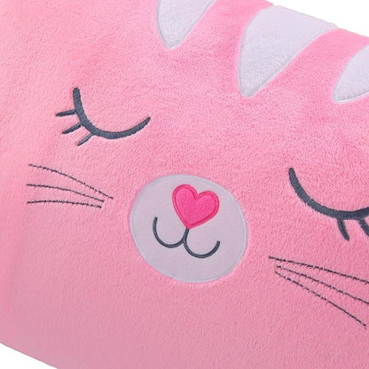 Saint Eve Kids Pillow Pals - Cute & Super Soft Animal Friends Decorative Fluffy Pillow Covers for Girls and Boys & Toddlers Beds, Playroom and Nap Time, Sensory Toys for Kids, Strawberry the Cat