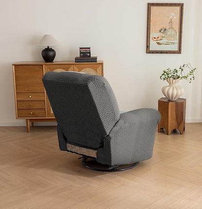 Lavish Cover Jacquard Recliner Chair Cover, Stretch Recliner Slipcover, Lazy Boy Recliner Sofa Protector, Furniture Cover for Pets and Scratches(Recliner,Darkgrey+LightGrey)