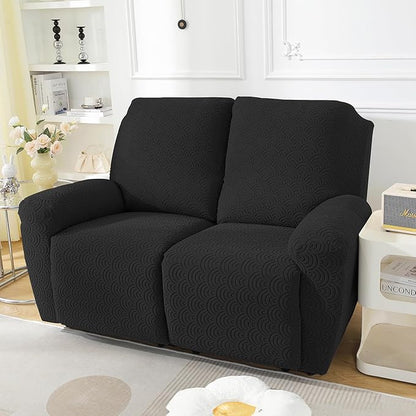 NORTHERN BROTHERS Loveseat Recliner Cover, Reclining Loveseat Covers, Love Seat Recliner Cover, Recliner Sofa Covers 2 Seater, Black