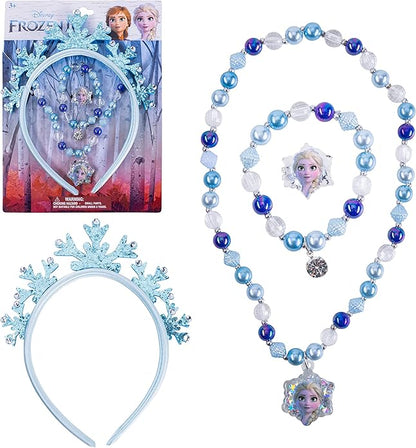 LUV HER Frozen Princess Dress Up Accessory Set - Jewelry Set - Princess Elsa Tiara Set - Giftable Box - Birthday Gifts For Girls - Holidays Gift - Girl Toys Dress Up Kit - Ages 3+