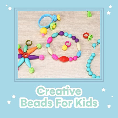 Jewelkeeper Bracelet Jewelry Making Kit for Girls - Arts and Crafts for Kids - Snap Pop Beads - Jewelry Making Kit - DIY Necklace Hairband Bracelet Ring Earring - Gifts Toy Set - Glow in The Dark