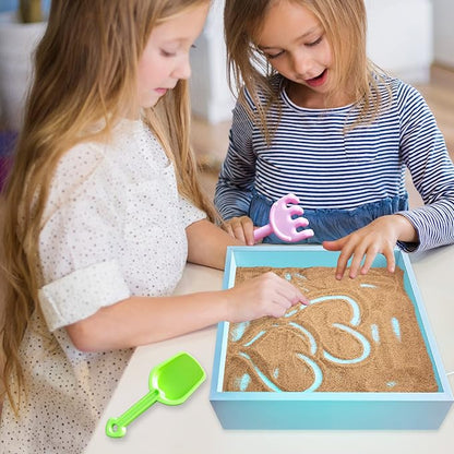 ArtCreativity Wood Sand Painting Light Box for Kids, Table LED Sandbox with 3 Light Up Modes and Sand Toys, Art Sand Animation, Relaxing Sensory Play, Exploration, Motor Skills & Learning
