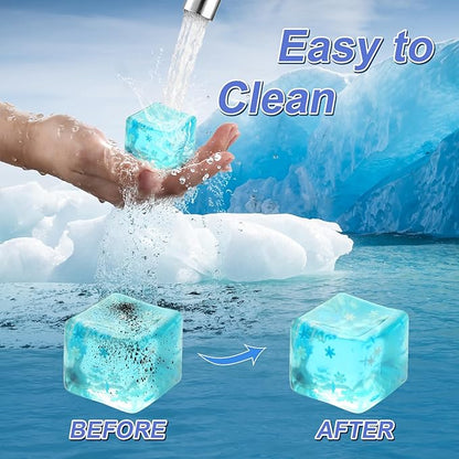 6 Pack Stress Balls Ice Cube with Snowflakes Inside, Sensory Squishy Ice Squeeze Toy Fidget Slow Rise Squishy Balls for Kids and Adults Anxiety Relief, Birthday Gifts Party Favors, Classroom Prizes