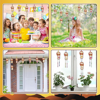 Fennoral 12 Pack Jesus Wind Chime Kit for Kids Make You Own Sunday School Craft for Girls Boys DIY Coloring Wooden Christmas Religious Crafts for Sunday School Art Party Decoration Birthday Gift
